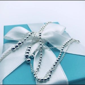 Tiffany & Co Mixed Bead Chain Adjustable Necklace with PACKAGING